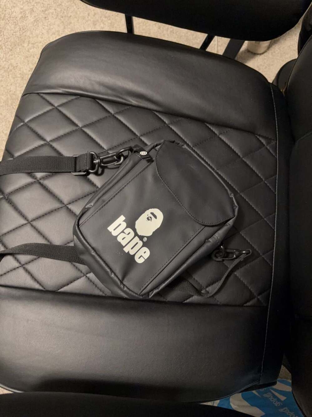 BAPE A Bathing Ape Black Logo Shoulder Crossbody Bag